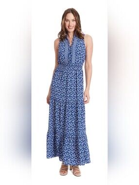 London Times Floral Smocked Waist Maxi Dress. Size 12